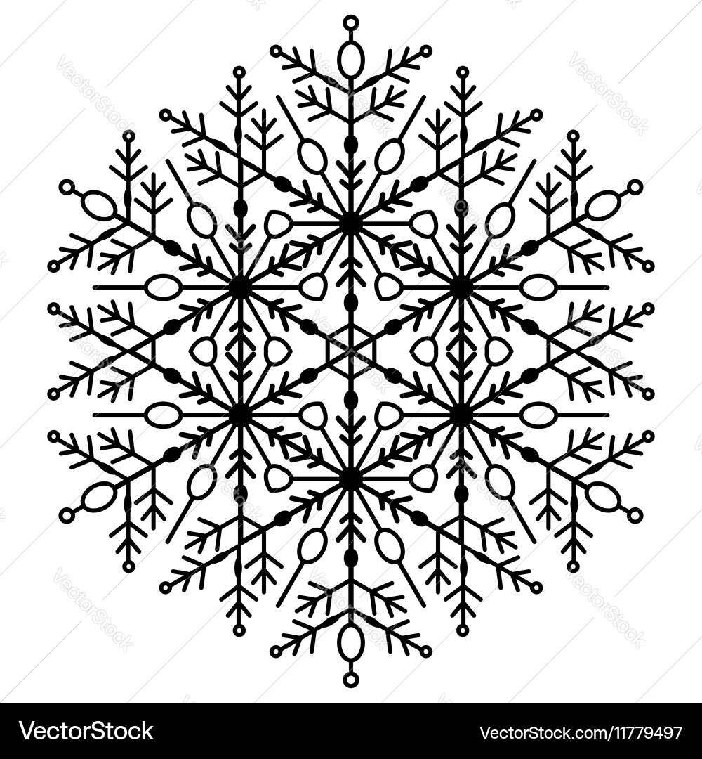 Pretty round snowflake Royalty Free Vector Image