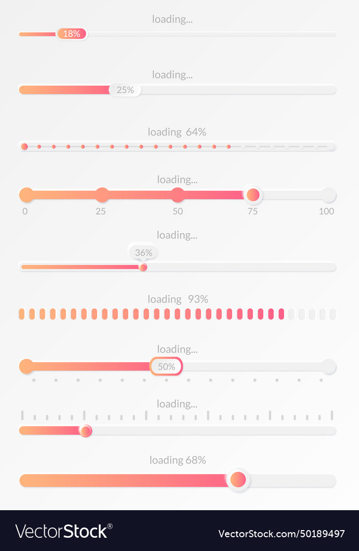 Progress load bar indicator of status download vector image Progress load bar indicator of status download