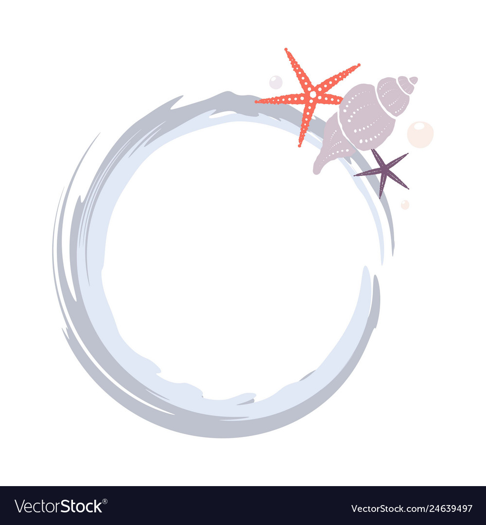 Round frame with nautical design elements Vector Image