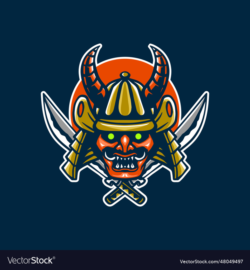 Samurai head logo Royalty Free Vector Image - VectorStock