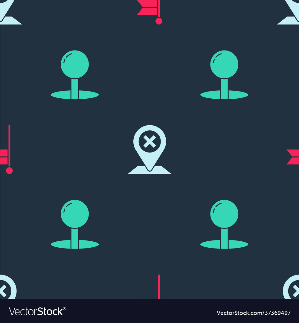 Set location marker and push pin on seamless