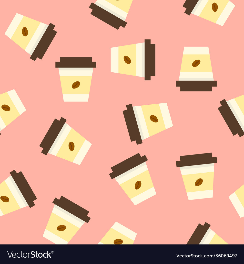 Simple coffee cup doodle repeat pattern design