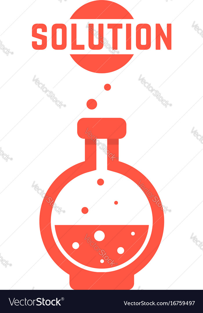 Solution with red lab bottle
