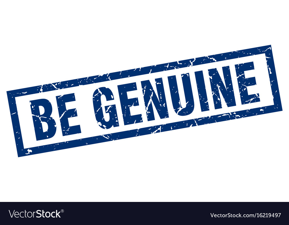 Square grunge blue be genuine stamp Royalty Free Vector
