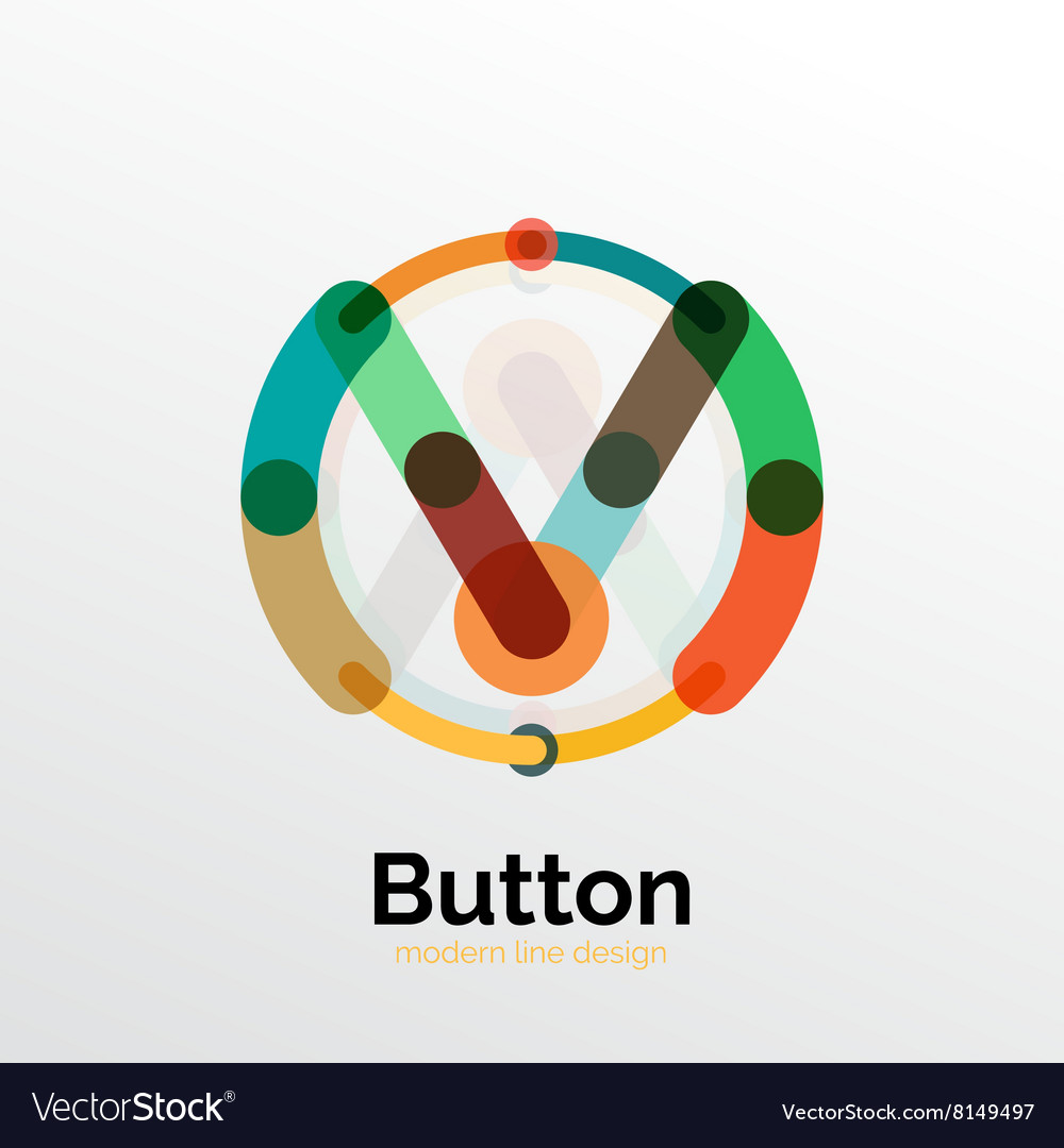 Thin line design geometric button flat