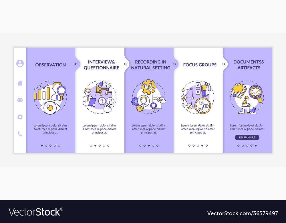 Using sources data onboarding template vector image Using sources data onboarding template