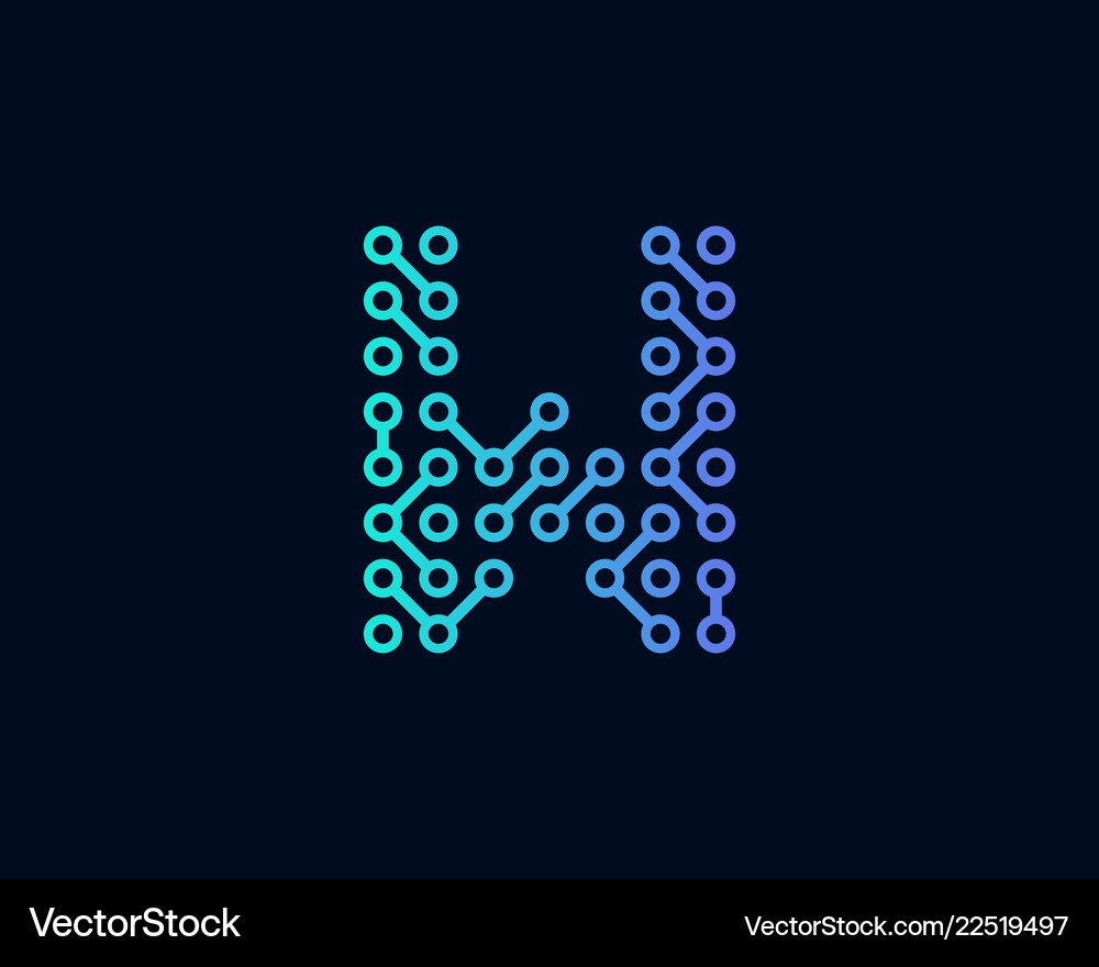 W circuit technology letter logo icon design Vector Image