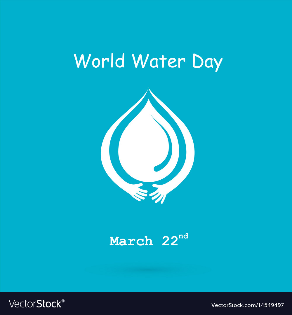 Water drop with human hand icon logo design