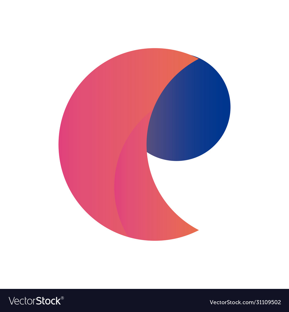 Abstract comma shape gradient style icon