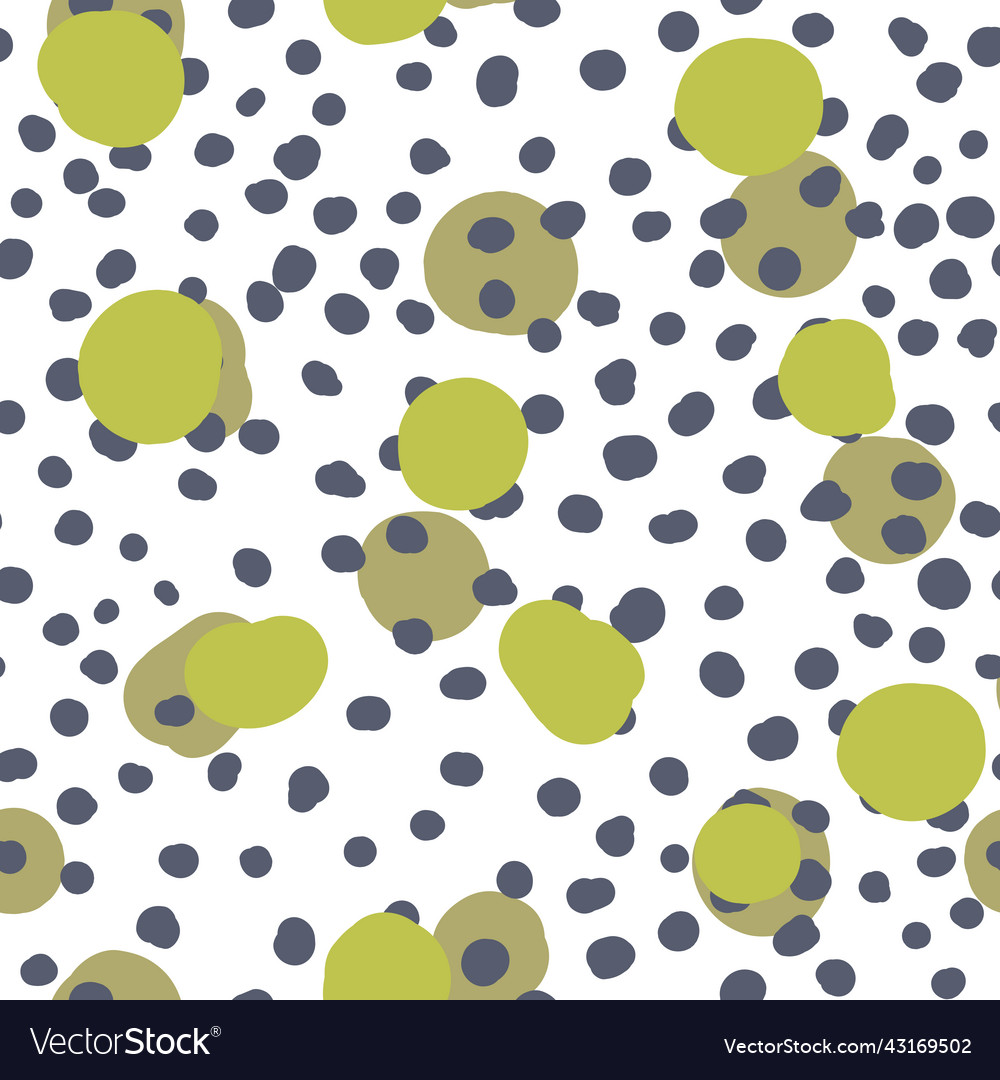 Abstract hand drown polka dots background white