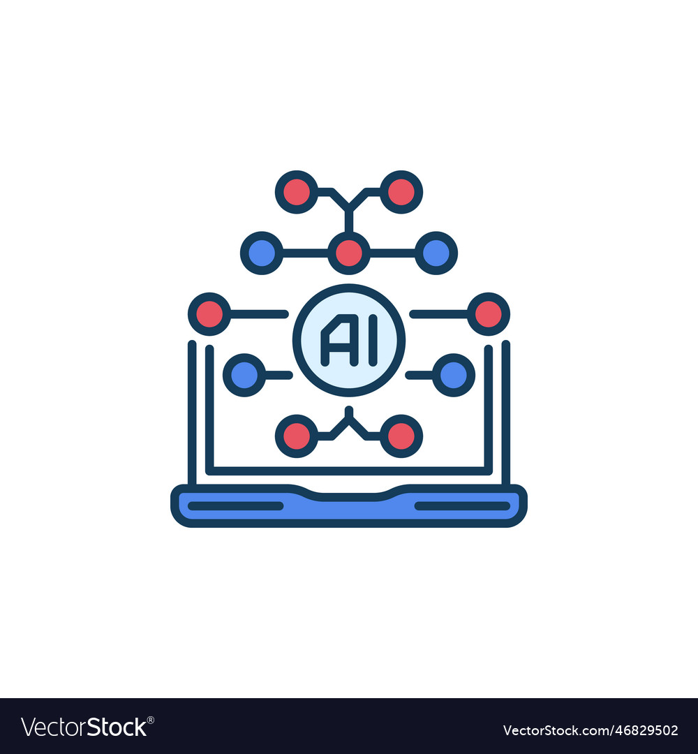 Ai brain and laptop computer artificial Vector Image Ai brain and laptop computer artificial