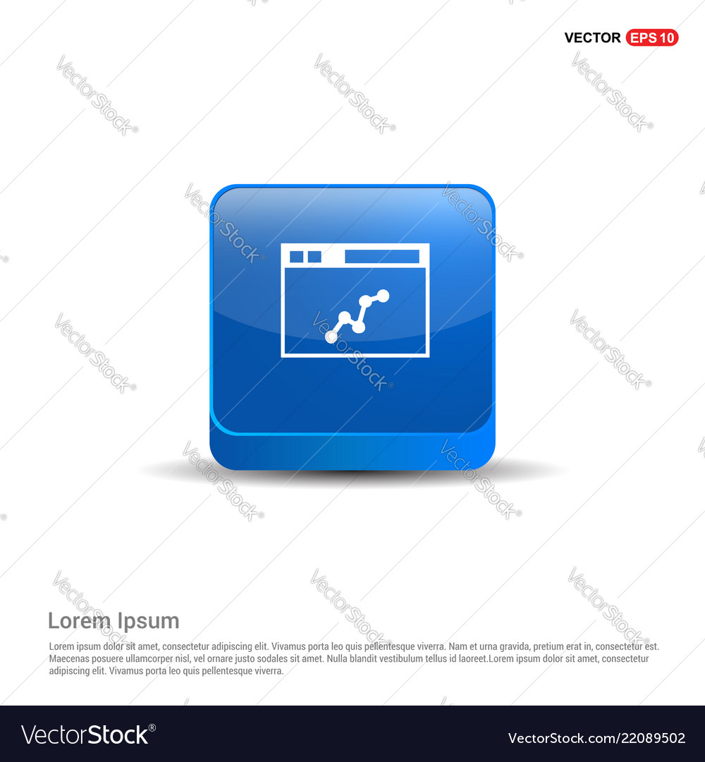 App window interface icon - 3d blue button