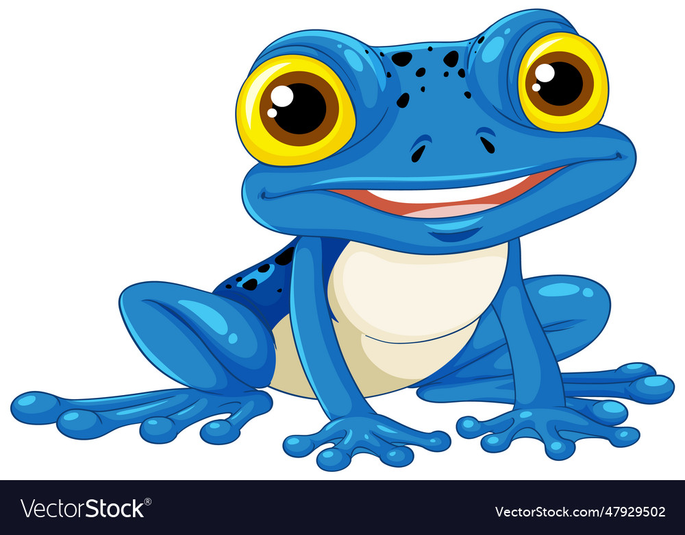 Blue frog cartoon Royalty Free Vector Image - VectorStock