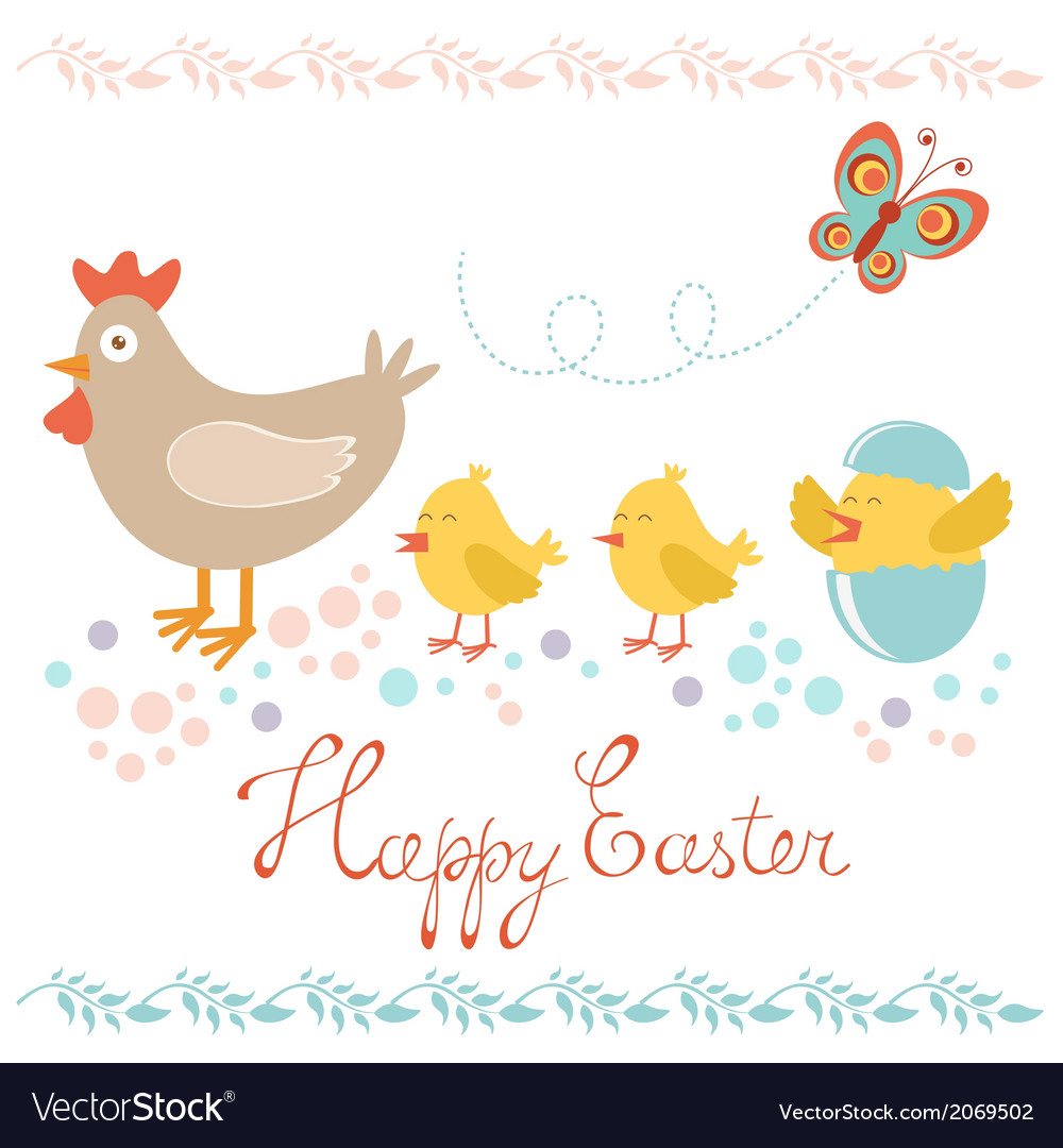 Cheerful Easter Card with Chicks