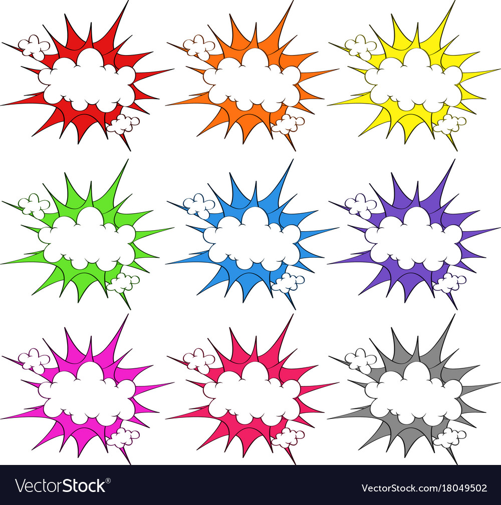 Cloud explosion on different color splashes
