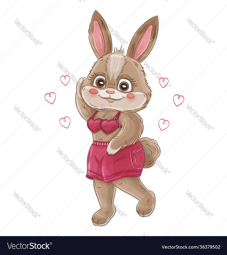 Funny bunny rabbit love valentine easter holiday