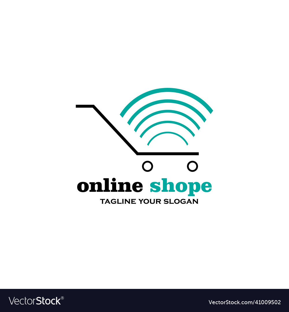 Online shop design logo wifi internet