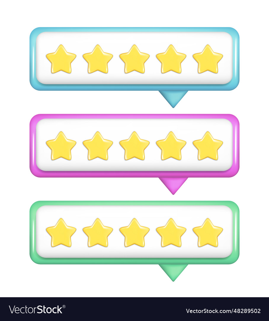 Realistic 3d notification tooltip ui with 5 Vector Image Realistic 3d notification tooltip ui with 5