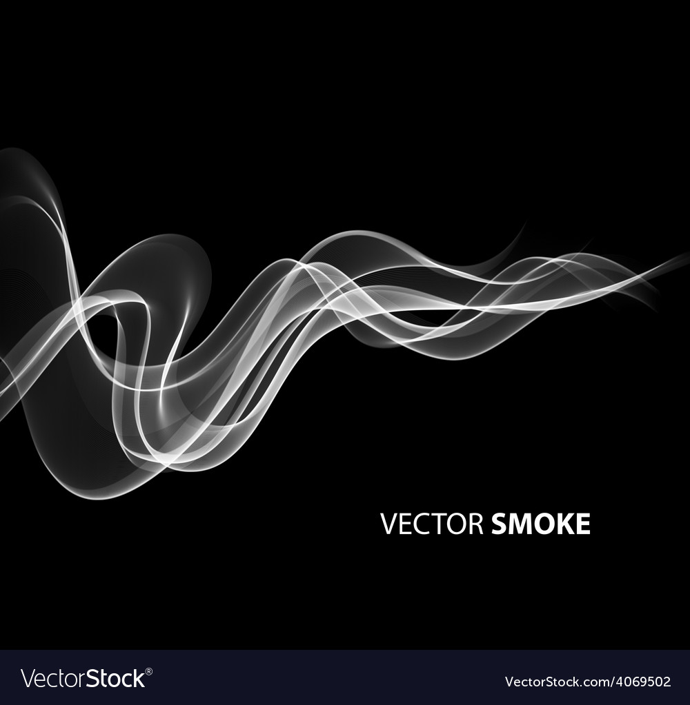 Realistic smoke on black background Royalty Free Vector