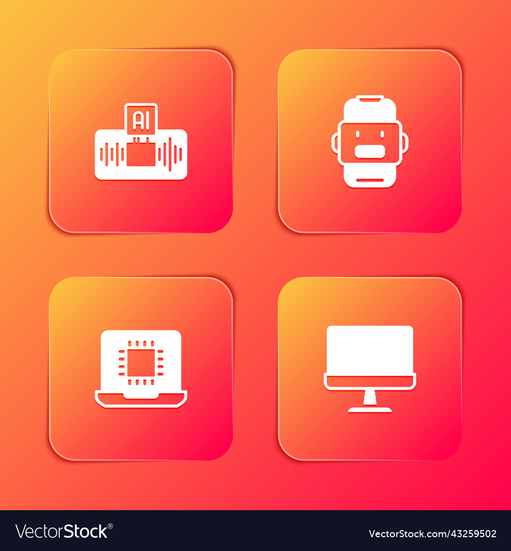 Set artificial intelligence ai chat bot vector image Set artificial intelligence ai chat bot