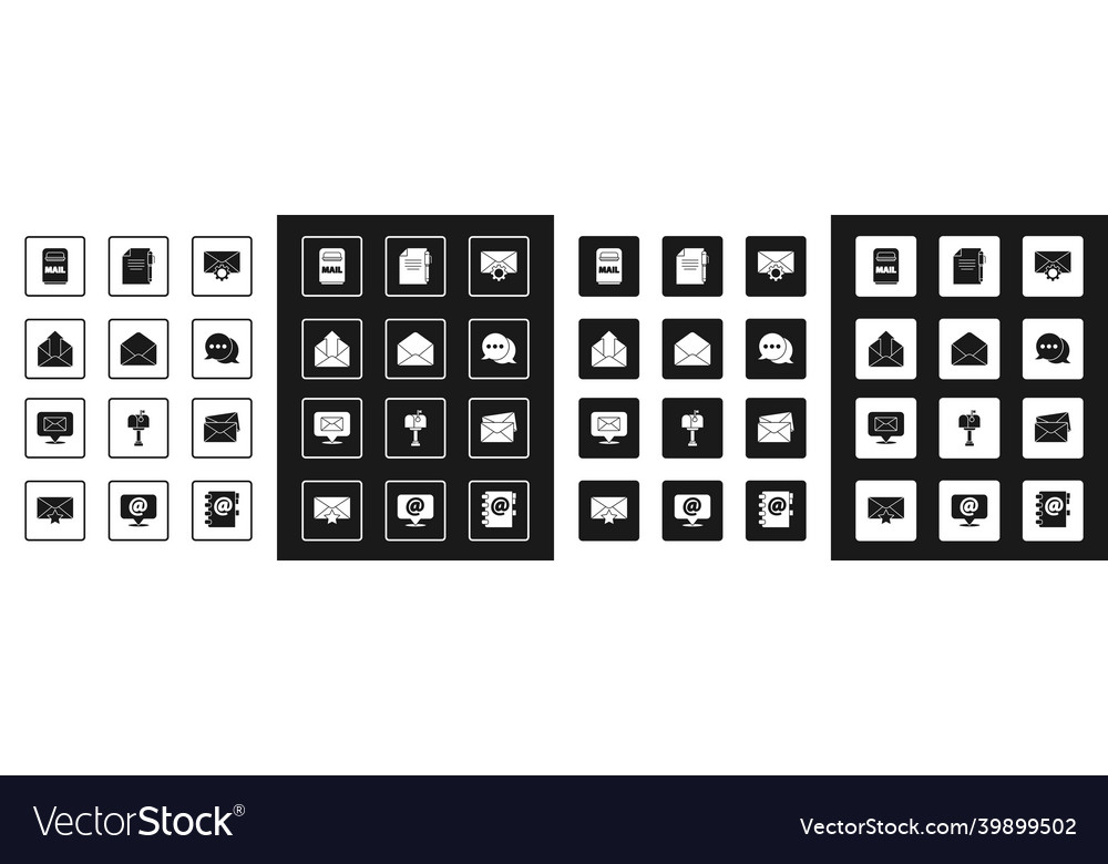 Set envelope setting outgoing mail box vector image Set envelope setting outgoing mail box
