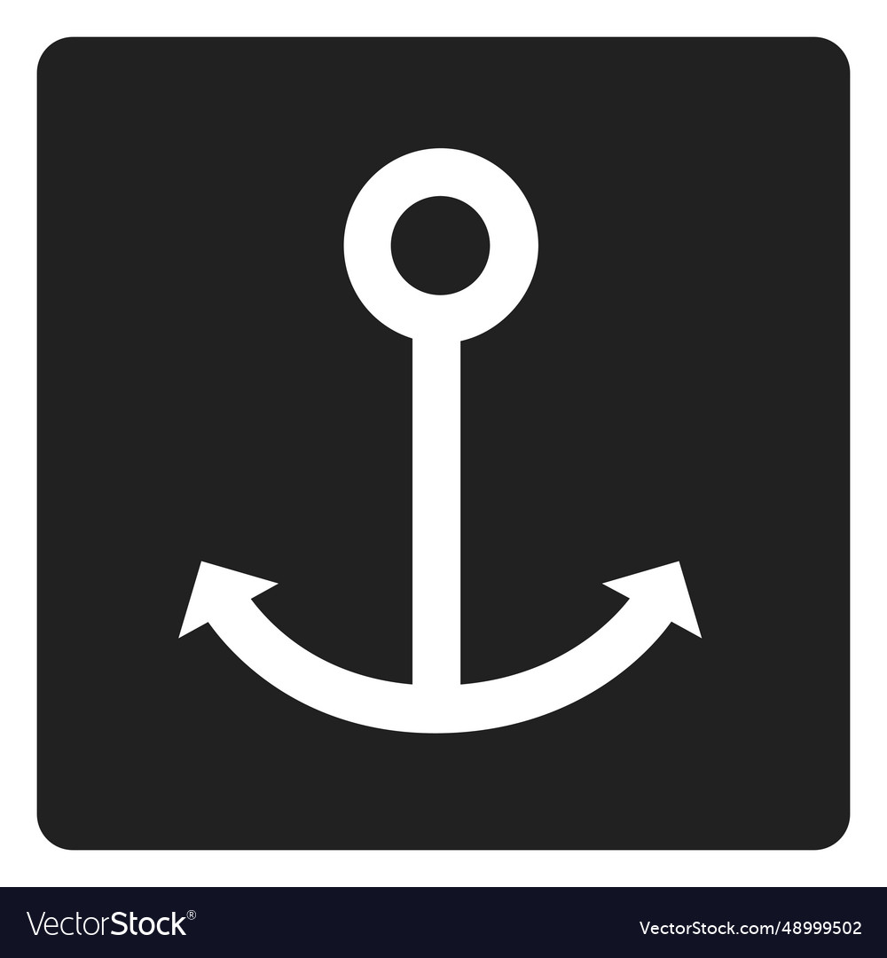 Simple anchor square icon Royalty Free Vector Image