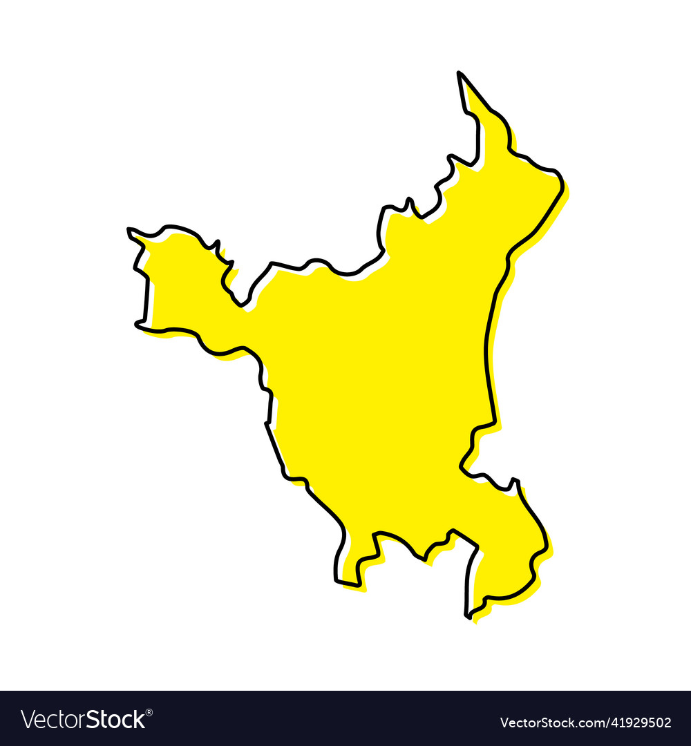 Simple outline map of haryana is a state of india Vector Image