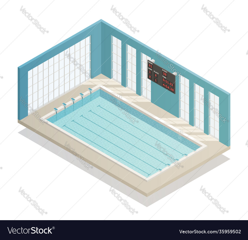 Swimming pool bath isometric view