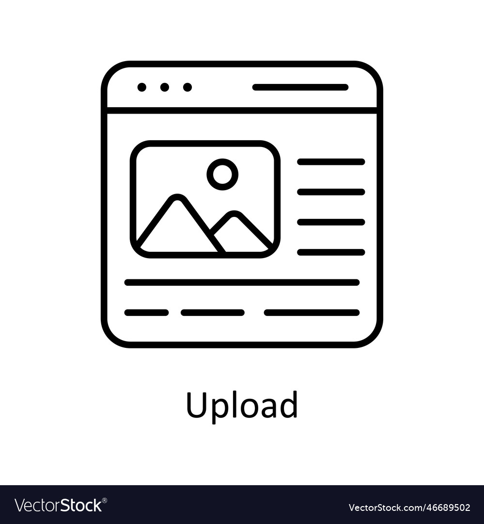 Upload outline icons simple stock