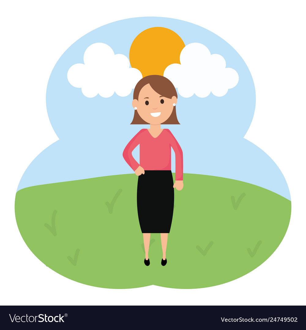 Junge Frau in der Landschaft