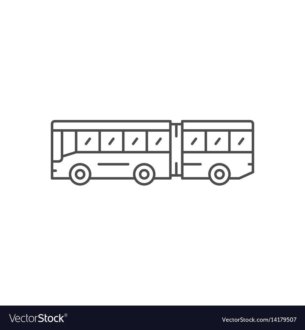 Articulated Bus Line Icon Royalty Free Vector Image