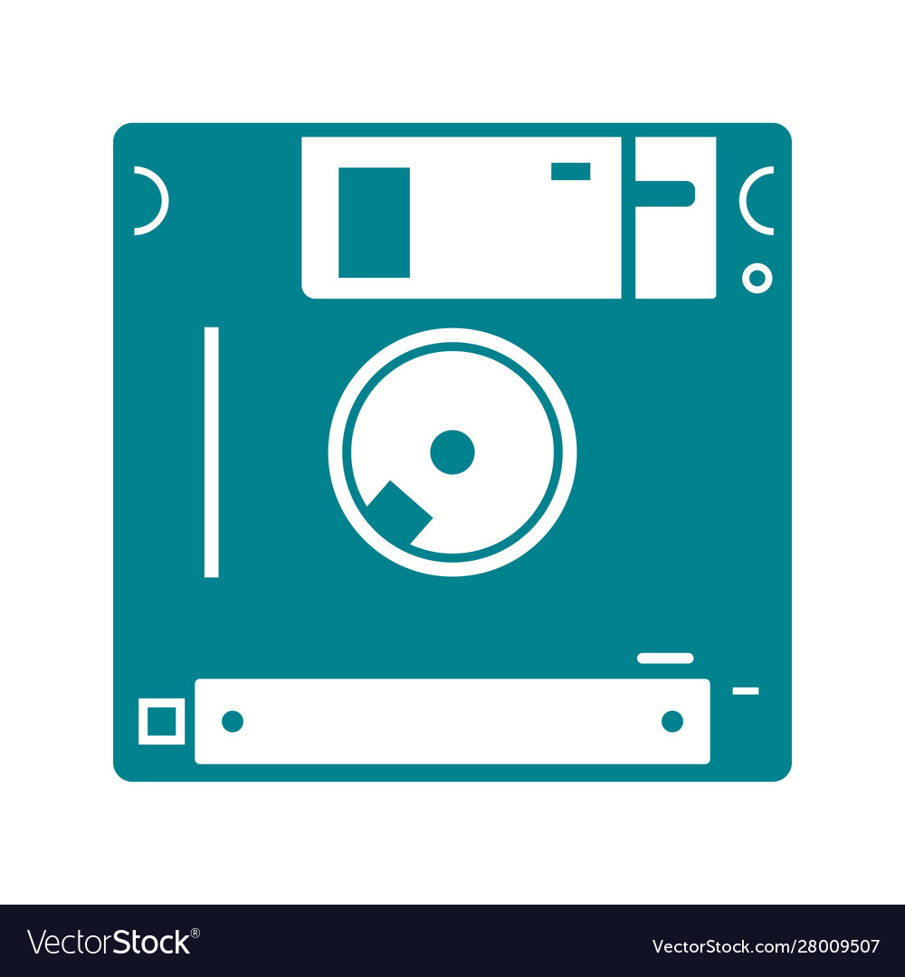 Beautiful diskette glyph icon