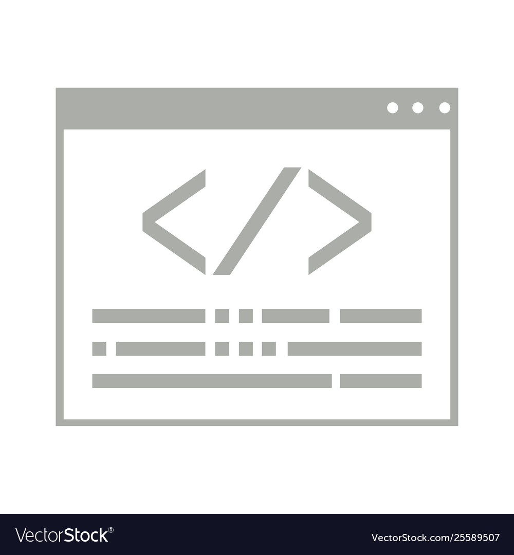 Browser-Fenster mit einem Paar Klammern und Slash