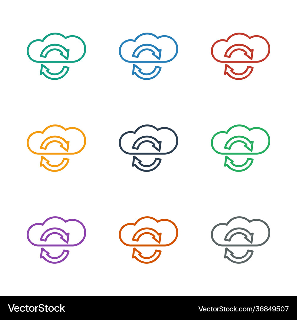 Cloud sync icon white background Royalty Free Vector Image