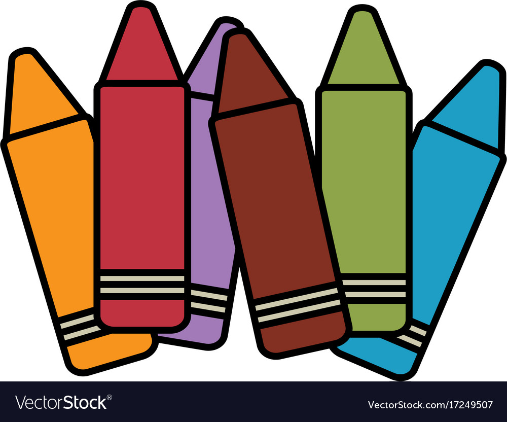 Crayons colors collection icon Royalty Free Vector Image