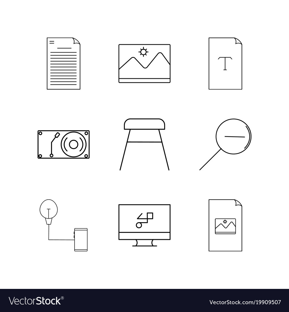 Design elements linear icon set simple outline