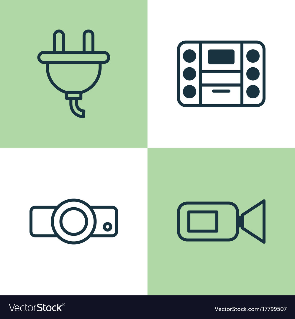 Device icons set collection of socket