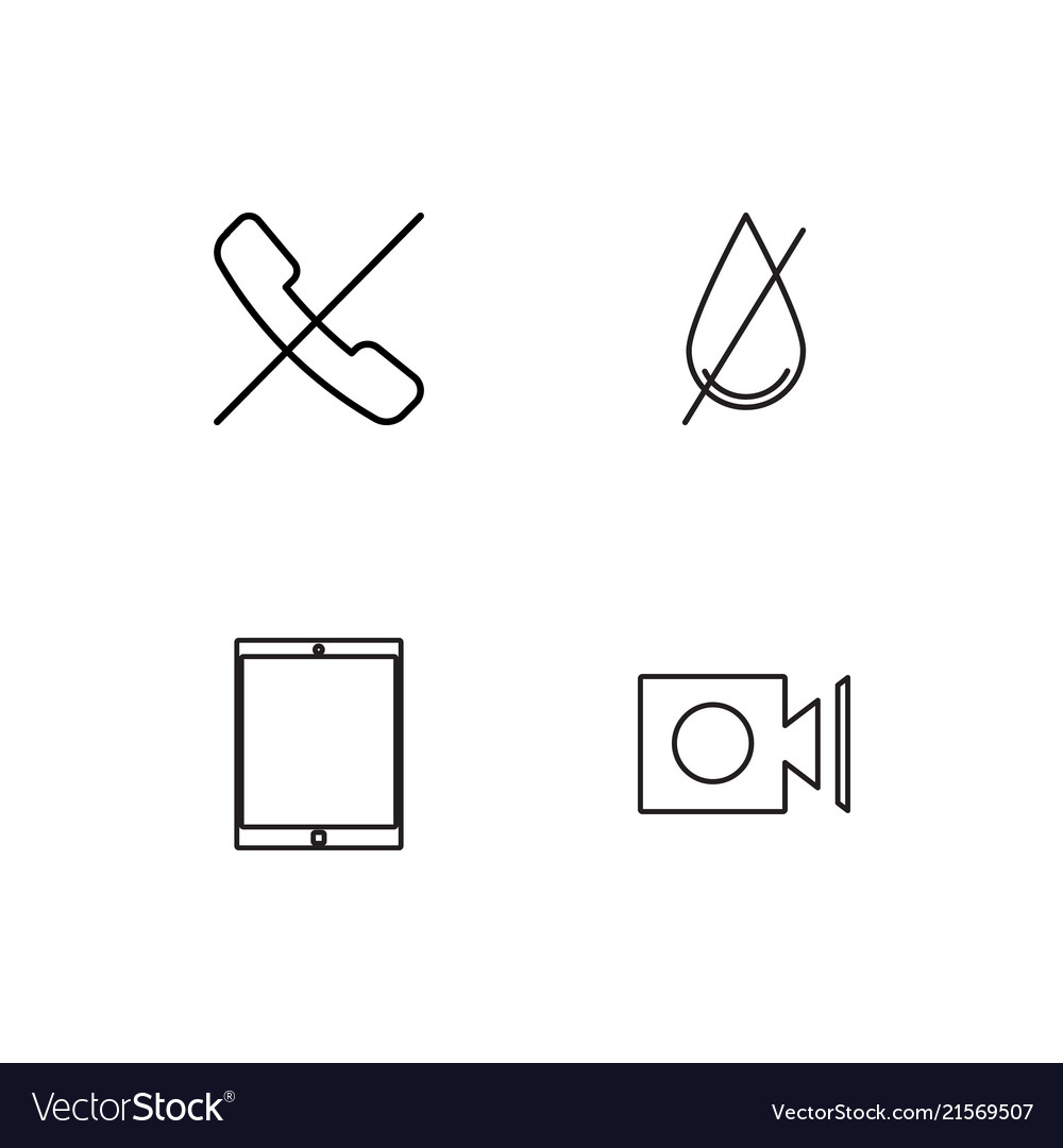 Electrical devices linear icons set simple