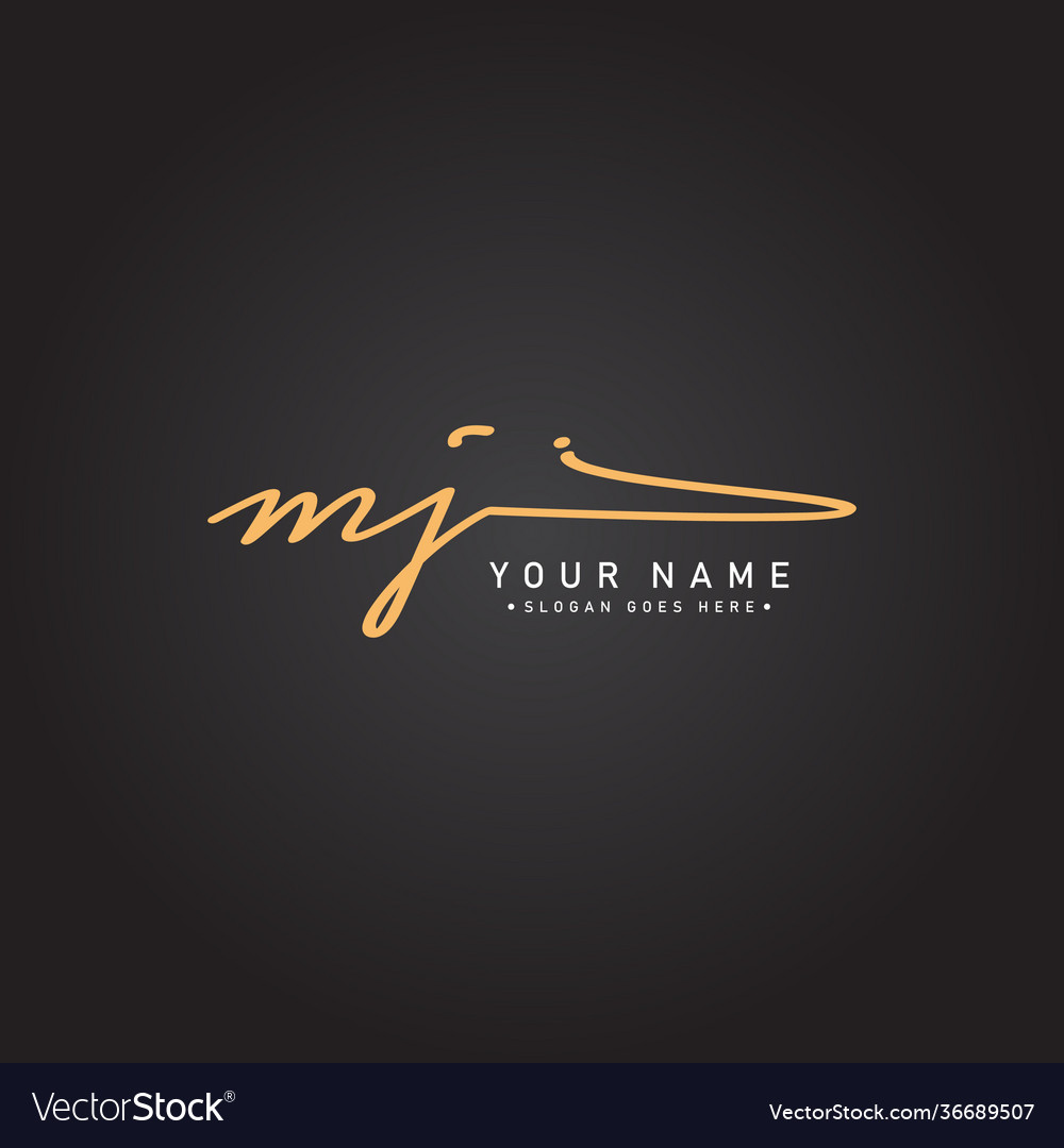 Elegant MJ Signature Logo - Handwritten Script
