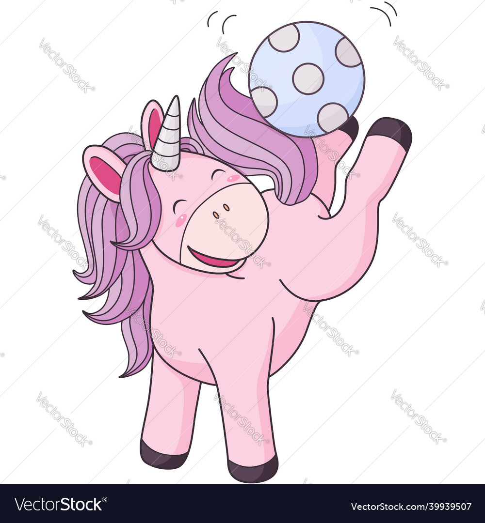 Flat of a unicorn playing football in pastel