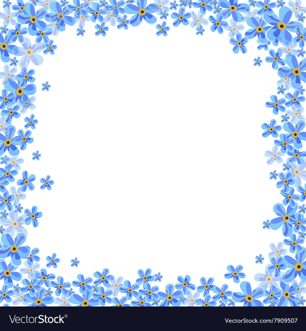 Frame With Blue Forget me not Flowers Royalty Free Vector