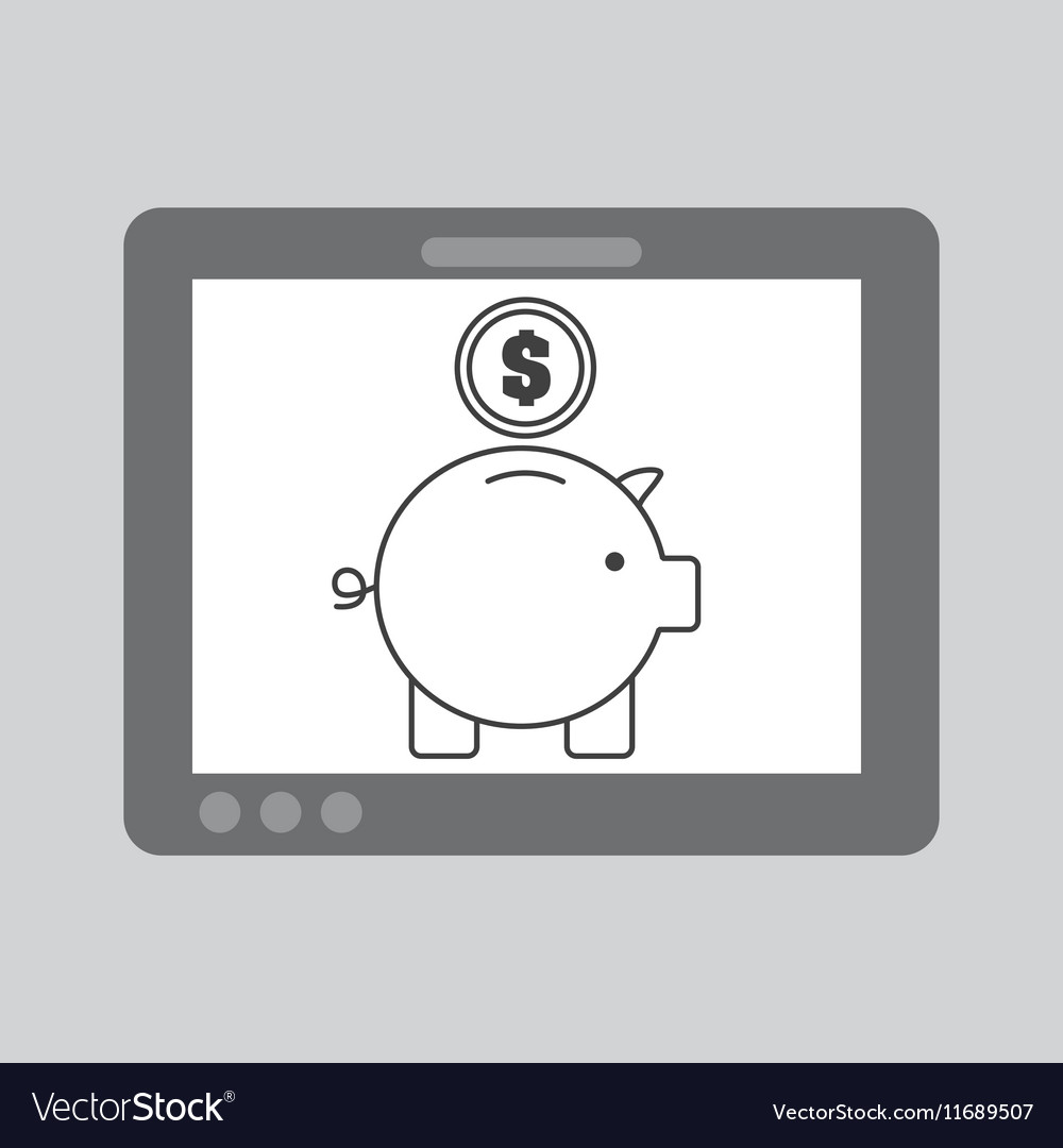 Hand touch piggy save currency Royalty Free Vector Image