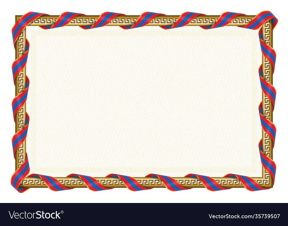 Horizontal frame and border with mongolia flag Vector Image Horizontal frame and border with mongolia flag