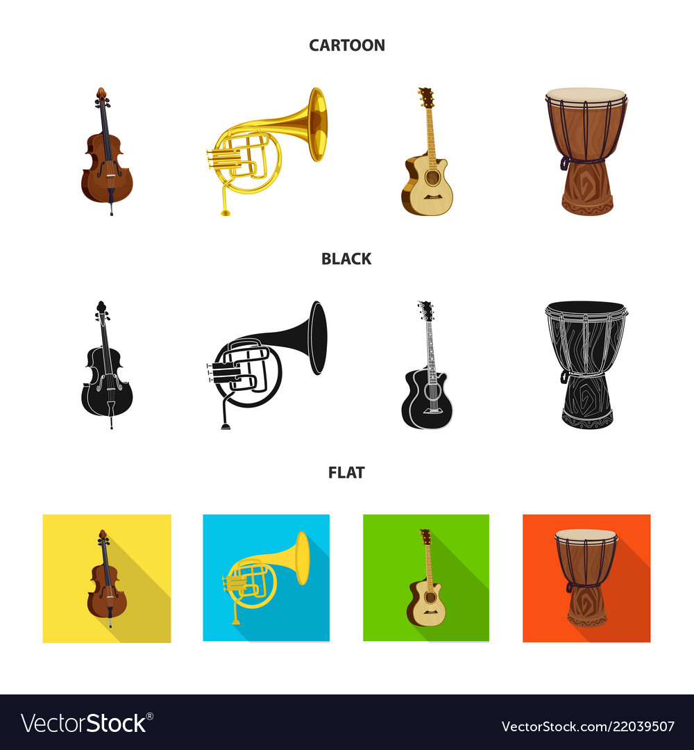 Isolated object of music and tune icon collection vector image Isolated object of music and tune icon collection