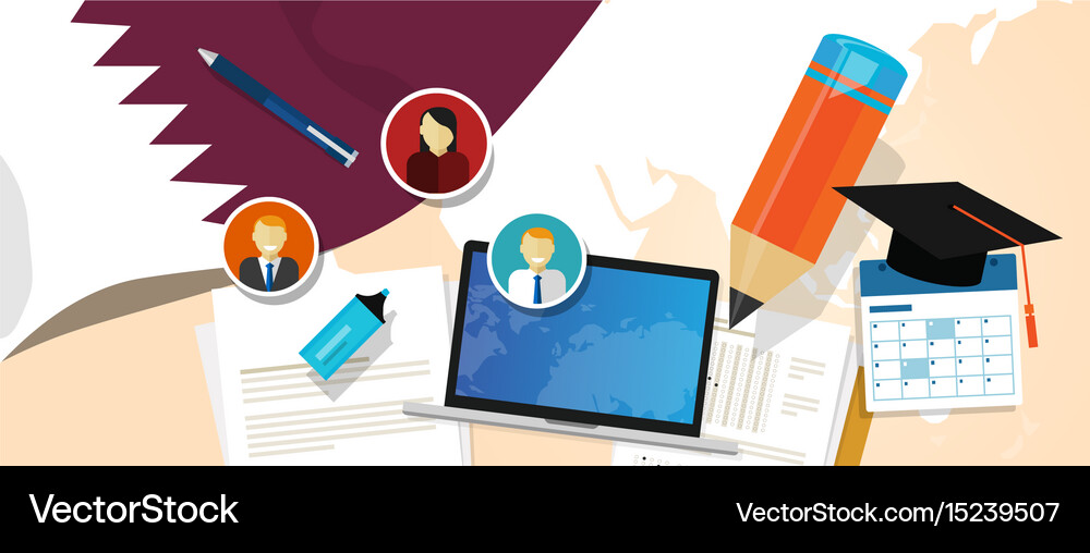 Qatar education school university concept with Vector Image