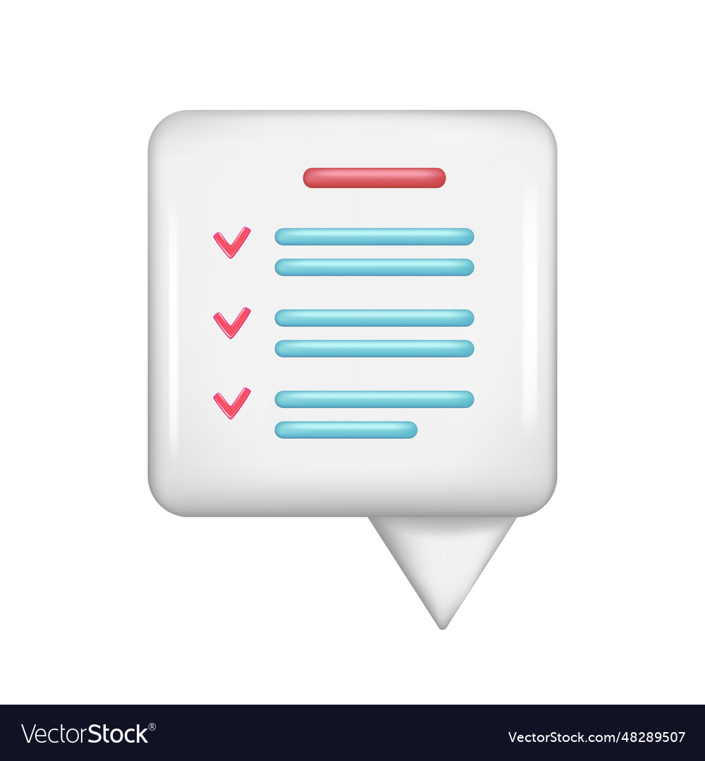 Realistic 3d white speech bubble message button