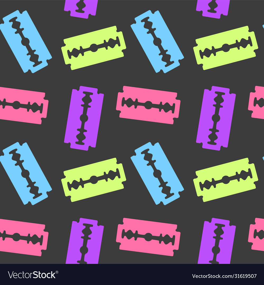 Seamless endless pattern with razor blades vector image Seamless endless pattern with razor blades