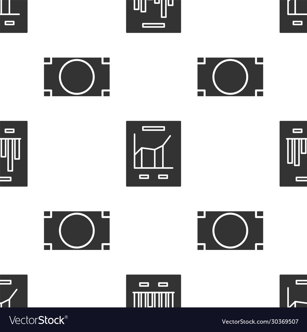 Set document with graph chart vector image Set document with graph chart