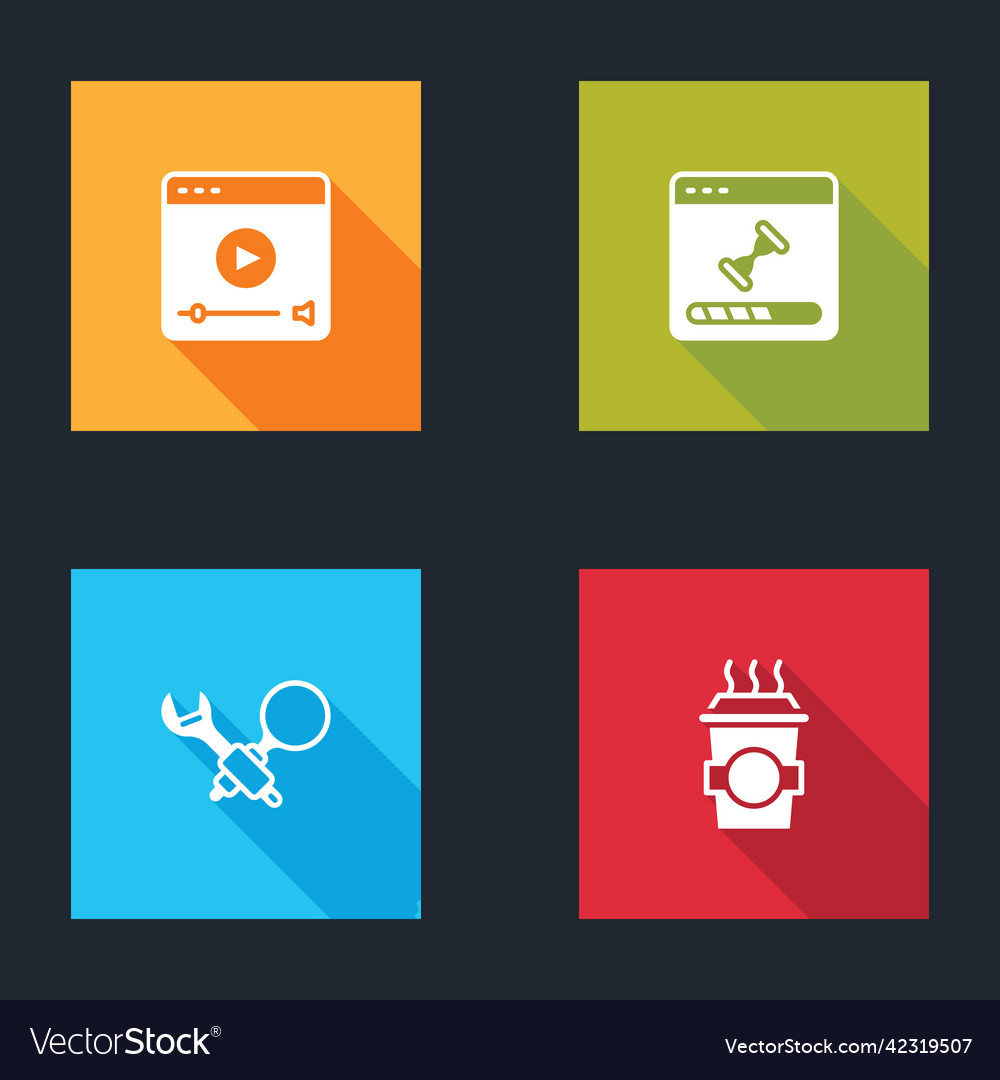 Set online play video loading data window vector image Set online play video loading data window