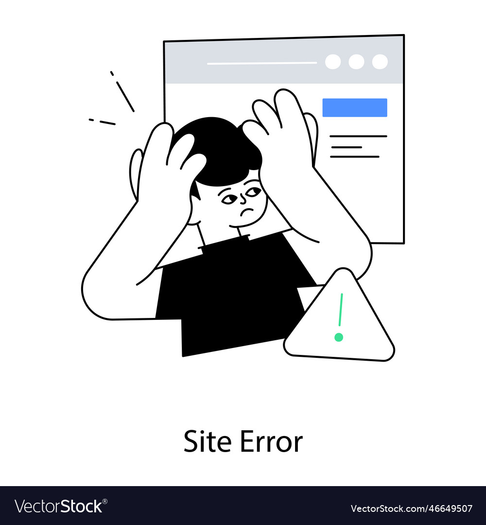 Site error Royalty Free Vector Image - VectorStock